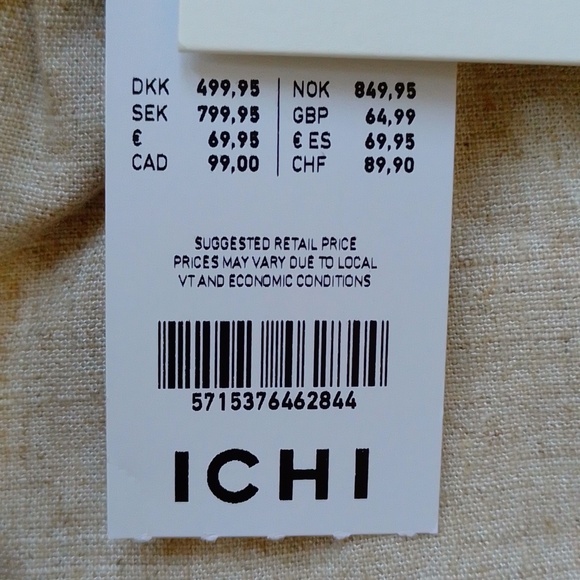 ICHI Ihdaley Tan Linen Cargo Pants Trousers 38 M - Picture 12 of 16